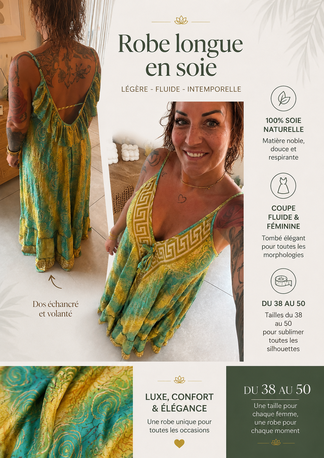 Robe longue anis c est la vie 🪷