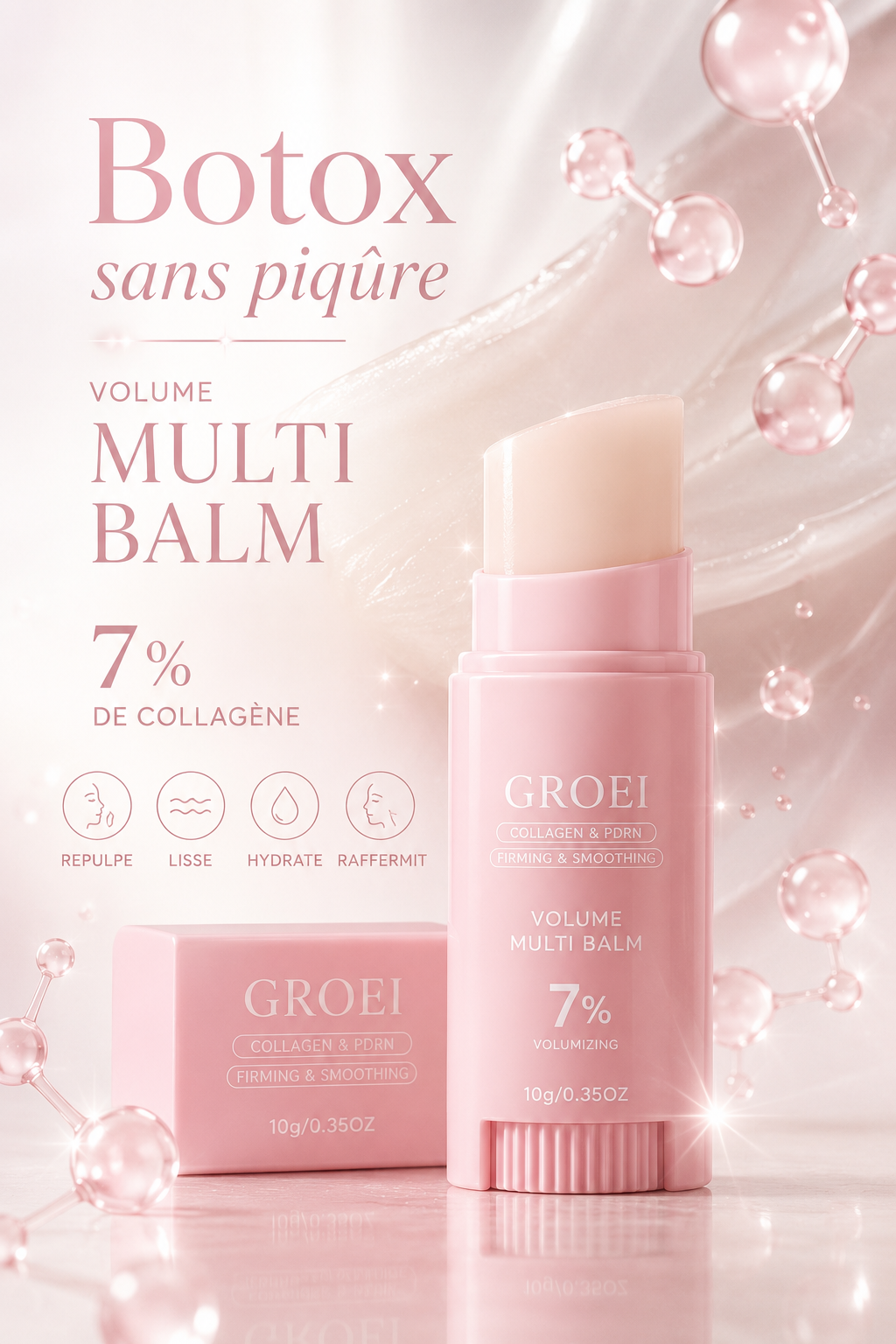 Botox sans piqûre – Baume Repulpant Multi-Usages GROEI