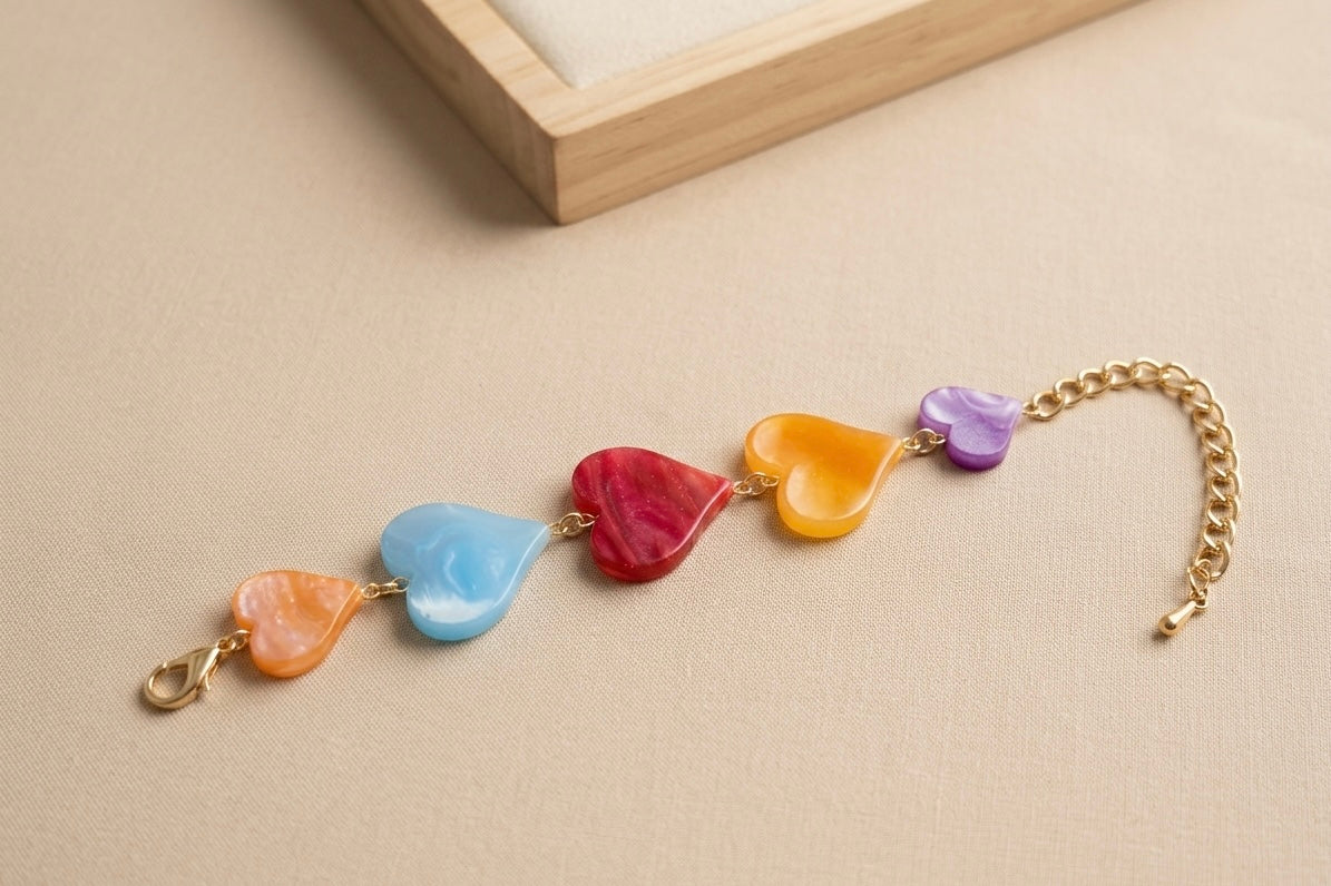Bracelet Cœurs Colorés