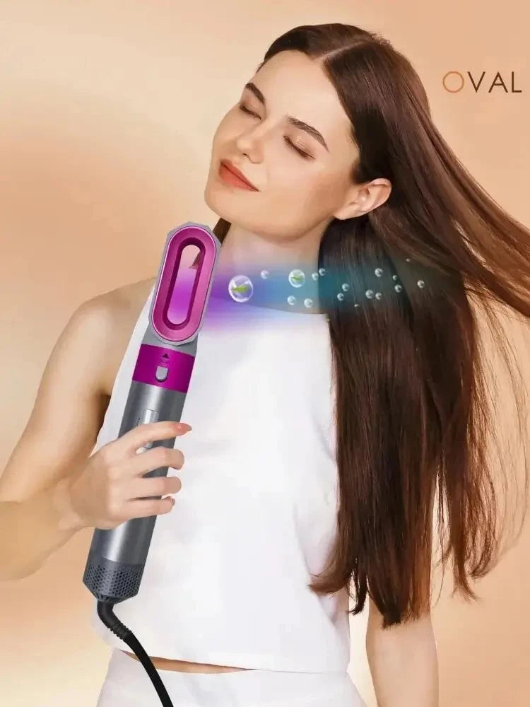 Styler professionnel à faible bruit, 5 en 1, curling, lissage, séchage des cheveux, brosses à air chaud, 1000W