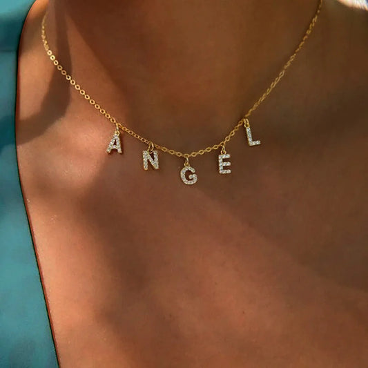 Collier personnalisé en acier inoxydable pour femme, pendentif lettre Alpahbet, nom initial